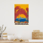 Nach Südamerika Vintage-Reiseposter Poster (Küche)