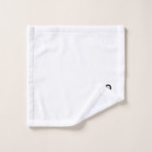 Nach unten gerichtet Katze auf Weiß Badhandtuch Set (Waschlappen)