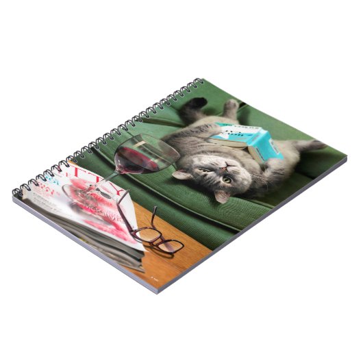 Nach unten Katzenbuch lesen Notizblock (Linke Seite)