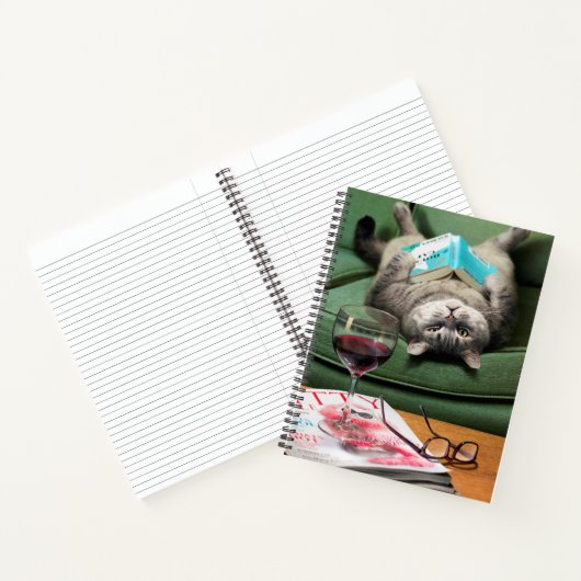 Nach unten Katzenbuch lesen Notizblock (Innenseite)