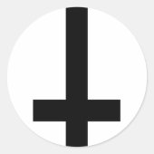Nach unten kreuzen runder aufkleber (Vorderseite)