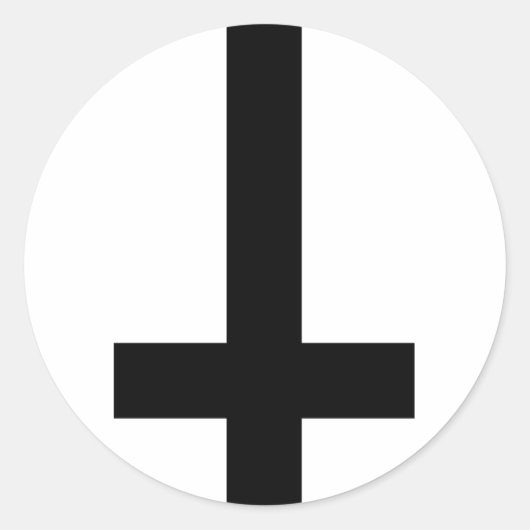 Nach unten kreuzen runder aufkleber (Vorderseite)