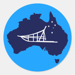 Nach unten runder aufkleber