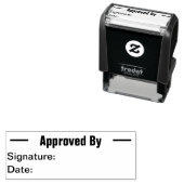 Nach Unterschrift und Vorlage für Datum genehmigt Permastempel (Beispiel)