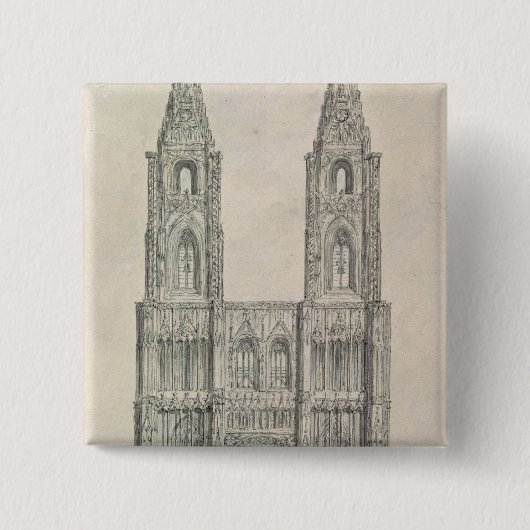 Nach Westen Front von Straßburg-Kathedrale Button (Vorderseite)