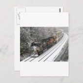 Nach Westen gehender Zug im Schnee Postkarte (Vorne/Hinten)