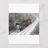 Nach Westen gehender Zug im Schnee Postkarte (Vorderseite)