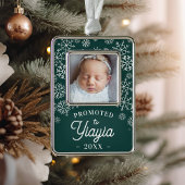 Nach Yiayia befördert | Baby Foto Oma Rahmen-Ornament Silber