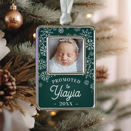 Nach Yiayia befördert | Baby Foto Oma Rahmen-Ornament Silber