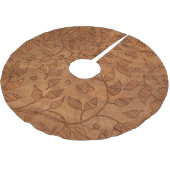 Nachahmholz mit Textur von Blätter Polyester Weihnachtsbaumdecke (Schrägansicht)