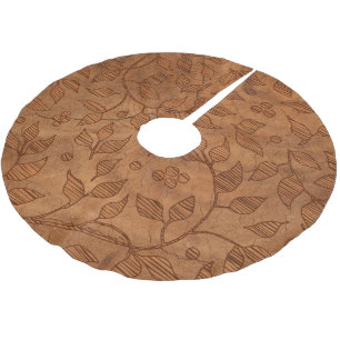 Nachahmholz mit Textur von Blätter Polyester Weihnachtsbaumdecke