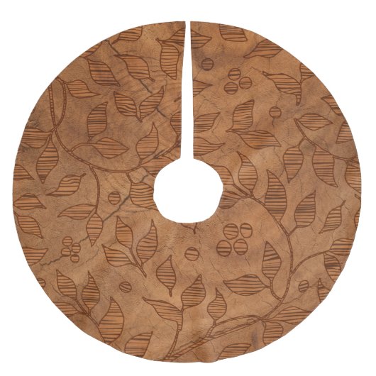 Nachahmholz mit Textur von Blätter Polyester Weihnachtsbaumdecke (Vorderseite)