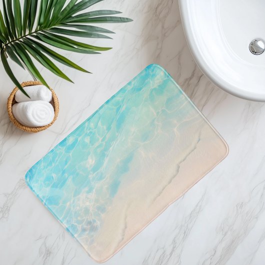 Nachahmung des Strandsandes unter klarem Wasser im Badematte