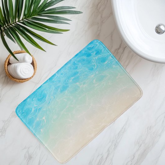 Nachahmung des Strandsandes unter klarem Wasser im Badematte