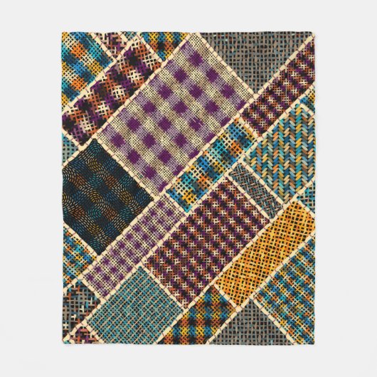 Nachahmung indianischer Patchwork-Muster mit Textu Fleecedecke (Vorderseite)