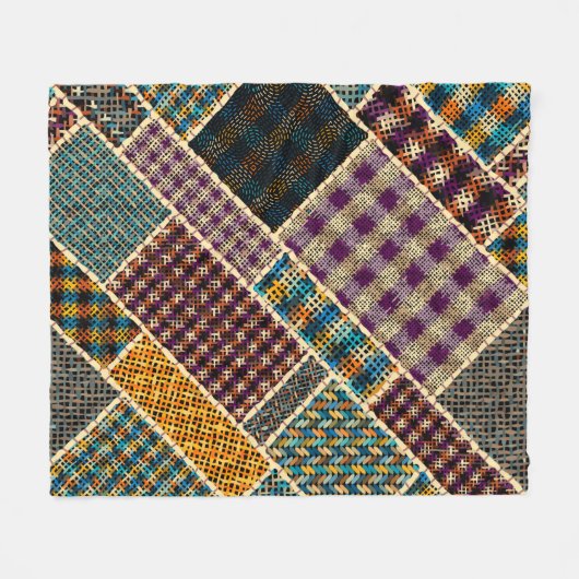 Nachahmung indianischer Patchwork-Muster mit Textu Fleecedecke (Vorderseite (Horizontal))