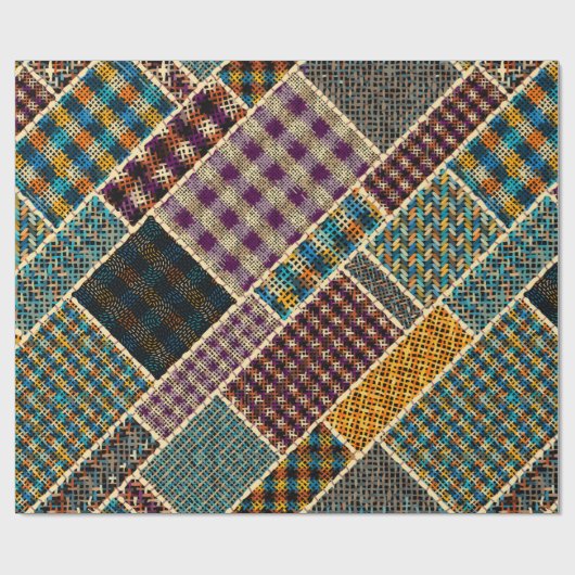 Nachahmung indianischer Patchwork-Muster mit Textu Geschenkpapier (Flach)