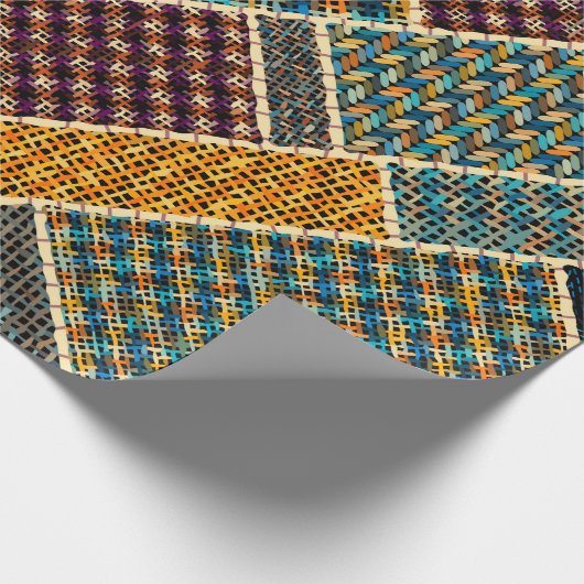 Nachahmung indianischer Patchwork-Muster mit Textu Geschenkpapier (Ecke)