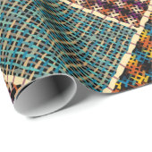 Nachahmung indianischer Patchwork-Muster mit Textu Geschenkpapier (Rolleneckpunkt)