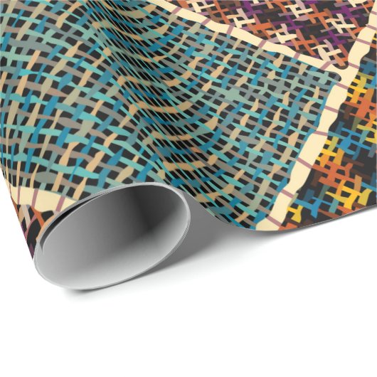 Nachahmung indianischer Patchwork-Muster mit Textu Geschenkpapier (Rolleneckpunkt)