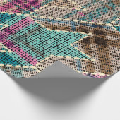 Nachahmung indianischer Patchwork-Muster mit Textu Geschenkpapier (Ecke)