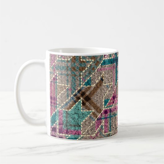 Nachahmung indianischer Patchwork-Muster mit Textu Kaffeetasse (Links)