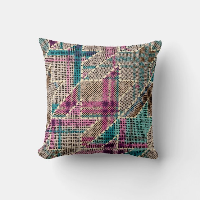 Nachahmung indianischer Patchwork-Muster mit Textu Kissen (Vorderseite)