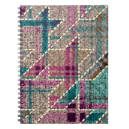 Nachahmung indianischer Patchwork-Muster mit Textu Notizblock (Vorderseite)