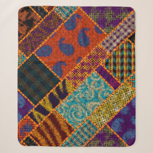 Nachahmung indianischer Patchwork-Muster mit Textu Sherpadecke