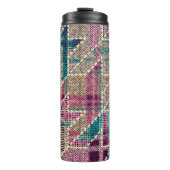 Nachahmung indianischer Patchwork-Muster mit Textu Thermosbecher (Vorderseite)