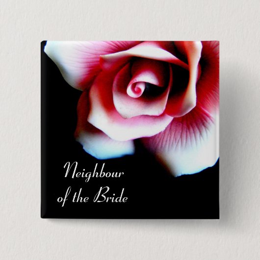 Nachbar der Braut-Rosa-Rose Identifikation. Knopf Button (Vorderseite)