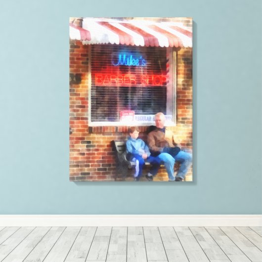 Nachbarbarbergeschäft Leinwanddruck (Insitu (Holzboden))