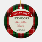 Nachbarfeiertags-karierte Keramik Ornament (Hinten)