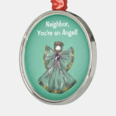 Nachbarin, du bist ein Engel! Ornament Aus Metall (Links)