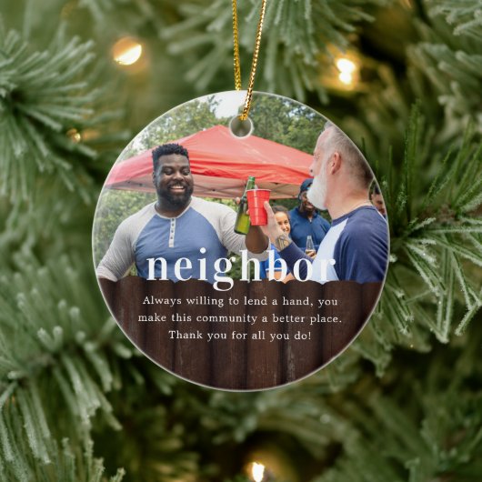 Nachbarin | Sentimental Foto Keepake Weihnachten Keramik Ornament (Baum)