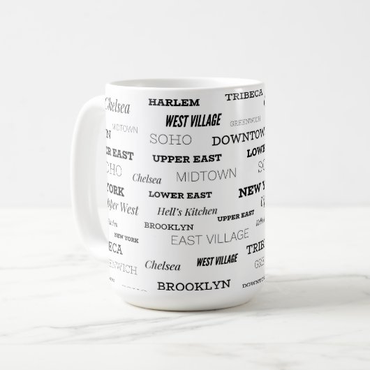 Nachbarländer von New York City Kaffeetasse (Vorderseite Links)