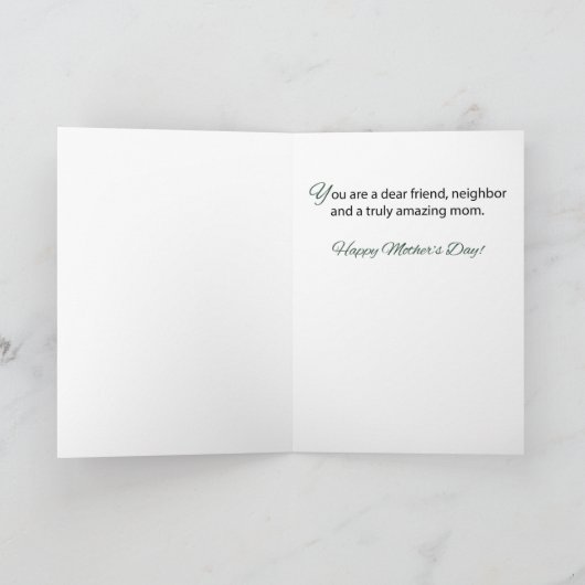 Nachbarmütter Tag Zwei Kone-Blume Karte (Innenseite)