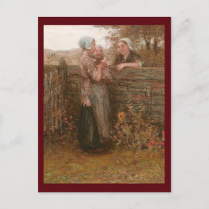 Nachbarn, die über den Zaun reisen Postkarte