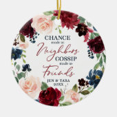 Nachbarn für Personalisierten Blumenkranz Keramik Ornament (Vorne)