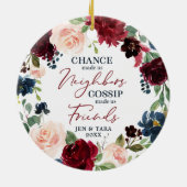 Nachbarn für Personalisierten Blumenkranz Keramik Ornament (Hinten)