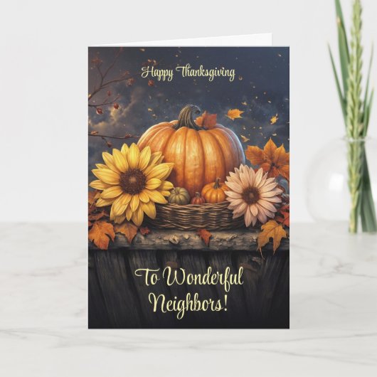 Nachbarn oder Nachbarn glücklich Thanksgiving Karte (Vorderseite)