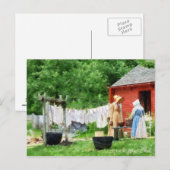 Nachbarn tratschen auf Washday Postkarte (Vorne/Hinten)