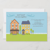 Nachbarn treffen sich und Einladung (Vorderseite)