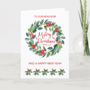 Nachbarn, Weihnachts-Weihnachtskranz Weihnachtskar Feiertagskarte