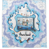 Nachbarn zum Abendessen | Party-Einladung Duschvorhang (Vorderseite)