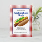 Nachbarpicknick mit heißen Hunden Einladung (Stehend Vorderseite)