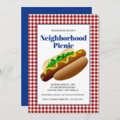 Nachbarpicknick mit heißen Hunden Einladung (Vorne/Hinten)
