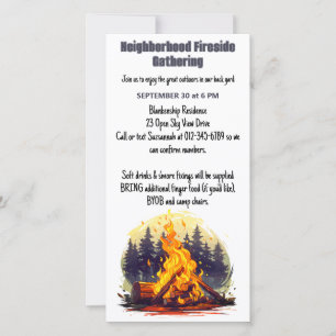 Nachbarschaft Fireside Ansammlung Digitaler Downlo Save The Date
