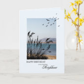 Nachbarschaft Geburtstag, Landschaft am Meer Karte (Gelbe Blume)