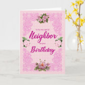 Nachbarschaft Geburtstag mit rosa Rosenkarte Karte (Gelbe Blume)